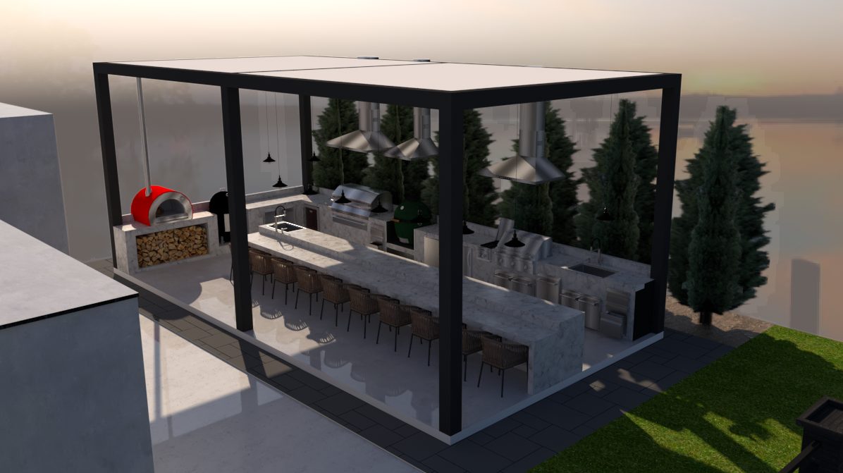 3D rendering of a full yard transformation